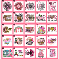 Cancer avec papillons transfert de chaleur DTF cancer du sein entendre presse vinyle fer sur la sensibilisation au cancer ruban rose impression conception