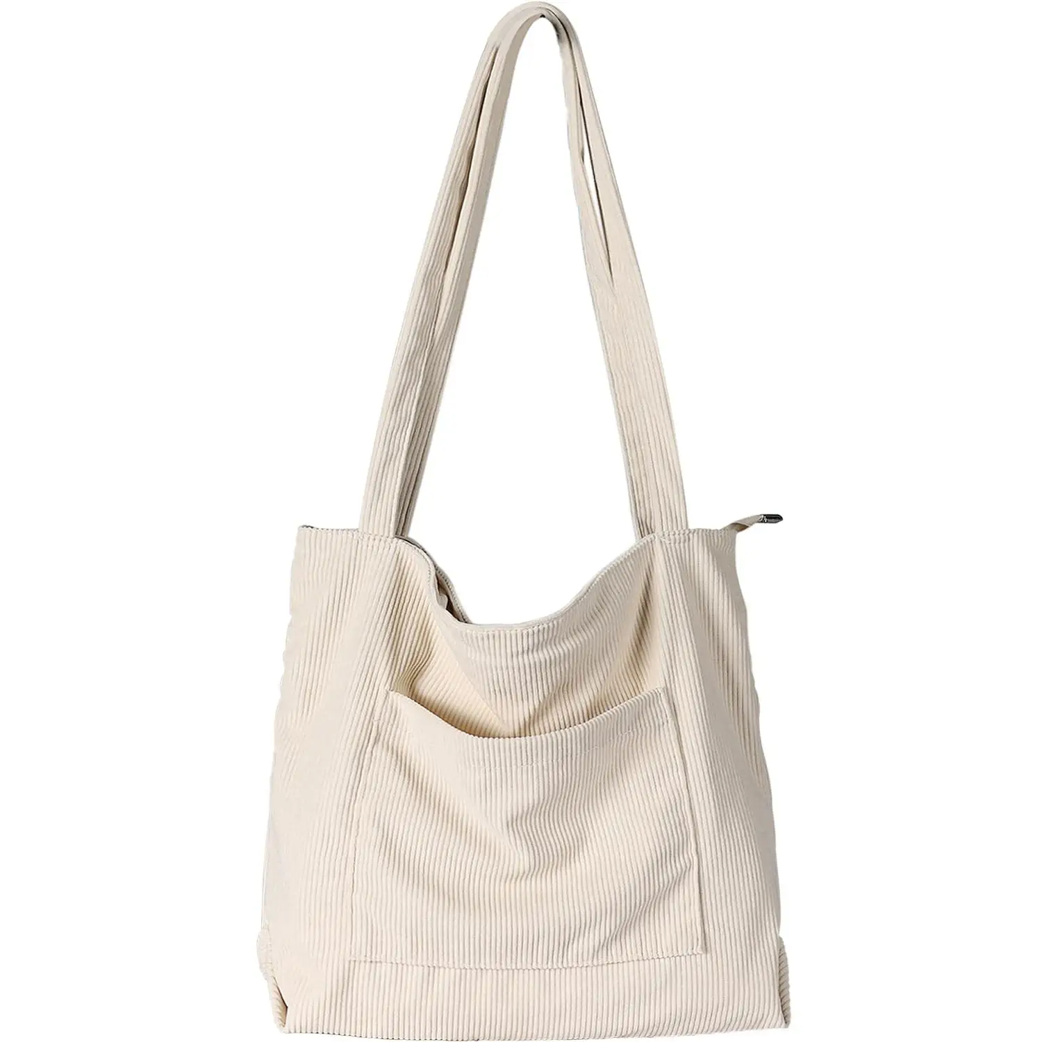 YILE Wholesale Custom Large Tote Bags Corduroy Beige Shoulder Hobo Bags Casual Handbags Big Capacity Shopping Work Bag