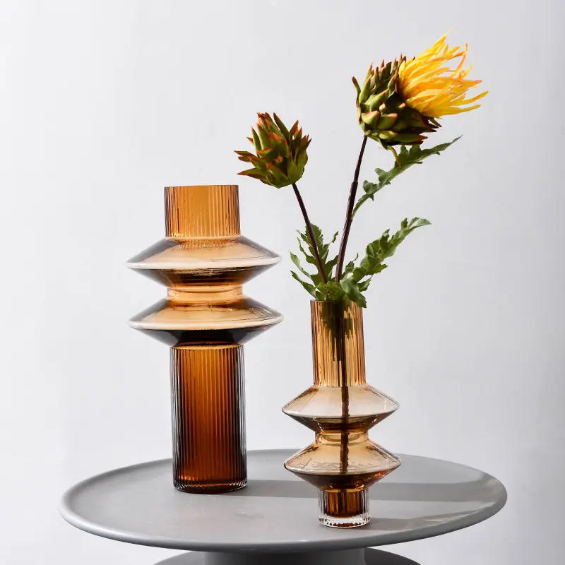 Нордическая креативная мебель для гостиной, стола, чайного столика, мягкое украшение, легкая роскошная стеклянная ваза