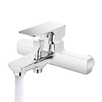 Robinet mitigeur de baignoire moderne à levier unique, en laiton, pour baignoire et douche, à montage mural, noir