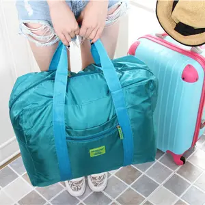 한국 여행 방수 나일론 접는 여행 스토리지 가방 옥스포드 천 자카드 가방 옷 스토리지 주최자 수하물 가방