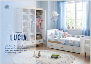Armario de Madera Moderno de 3 Puertas LUCIA para Habitación de Bebé, Diseño Atemporal, Detalles Funcionales, Calidad Admirable - Product Image 4
