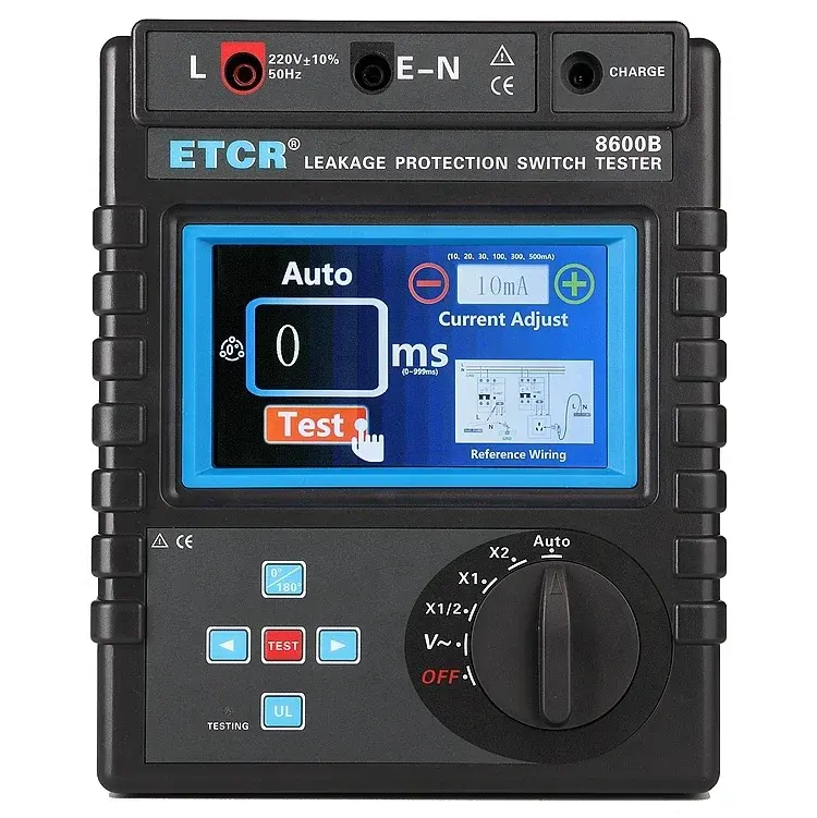 ETCR8600B Leakage Protection Switch Tester Earth Leakage Circuit Breaker Detector Leakage Protector Device