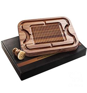 Tabla de cortar de madera reversible con ranura para jugo Bloque de carnicero Premium - Product Image 1