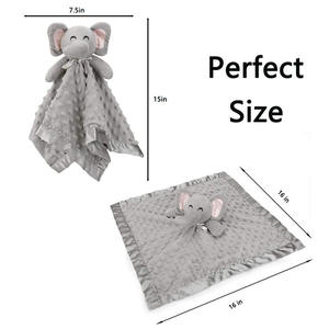 A704 Couverture <span class=keywords><strong>de</strong></span> Sécurité Éléphant Doux Lovey Unisexe Lovie Bébé Cadeaux Nouveau-né Snuggle Toy Animal Gris Éléphant en Peluche Bébé Révélation - Product Image 2