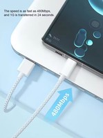 Câble de charge rapide multifonctionnel USB Type-C de haute qualité 6A 66W 3 en 1 en nylon tressé de 1,25 m pour iPhone