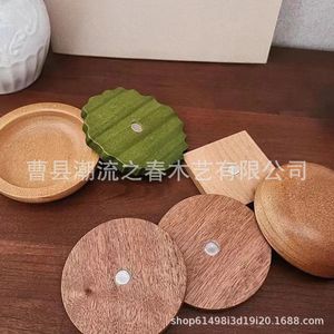 ที่รองแก้วไม้เนื้อแข็งสไตล์ครอส-บอร์เดอร์แบบใหม่, จานผลไม้ไม้, แผ่นรองชา, ที่เก็บของอเนกประสงค์สำหรับบ้านและโต๊ะทำงาน - Product Image 5