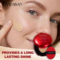 Krim BB CC Cushion Foundation Merah Terbaru Efek Kulit Glowing, Mengontrol Minyak, Alas Bedak Cair, Coverage Alami, Kosmetik Kecantikan Wajah