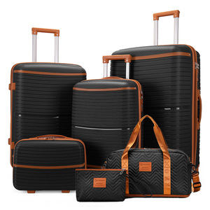 Juego <span class=keywords><strong>de</strong></span> Maletas Rígidas <span class=keywords><strong>de</strong></span> 6 Piezas, Color Rosa, con Bolsa <span class=keywords><strong>de</strong></span> Lona, Detalles en Cuero, Maletas <span class=keywords><strong>de</strong></span> Viaje con Ruedas, Estuche Rígido <span class=keywords><strong>de</strong></span> Lujo - Product Image 5