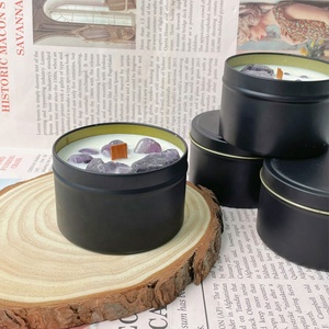 Thé vert <span class=keywords><strong>Acheter</strong></span> Petite marque privée Bougie parfumée en étain <span class=keywords><strong>Eucalyptus</strong></span> Mangue Bougie Aromathérapie Bougies de luxe en cristal Mèche de bois - Product Image 5