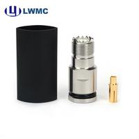 Connecteur femelle UHF LWMC à pince pour câble LMR400 et 10 mm, écrou de corps HPb59-1 en laiton plaqué Albaloy