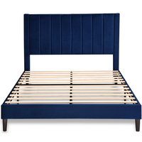 Cadre de lit rose rehaussé avec tête de lit NO Box Spring Needed Bed Frame Lits à lattes en bois
