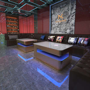 Meubles de bar de luxe légers, table de bar portable avec éclairage pour la zone VIP du club de nuit, restaurant à chicha, salon - Product Image 1