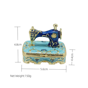 Shinnygifts nhỏ ủng hộ đám cưới Máy may phong cách kim loại hộp đính hình chữ nhật bên ủng hộ Hộp quà tặng - Product Image 6