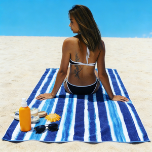 Serviettes de plage personnalisables en microfibre recyclée, serviettes de plage d'été à motifs longs et écologiques - Product Image 6