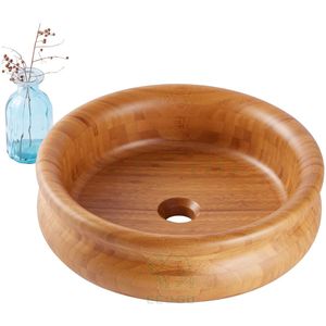 Fregaderos de baño de bambú Bambú Vanity Sink Bowl,Home and Hotel Projects Use Sink Wash Hand Basin - Product Image 3