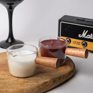 Bougie à l'huile de massage, pot en verre transparent, bec verseur, poignée en <span class=keywords><strong>bois</strong></span>, étiquette privée, logo personnalisé, spa, relaxation corporelle, Saint-Valentin, Diwali - Product Image 2