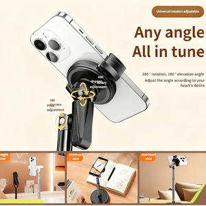 حامل هاتف مكتبي مرن من الألومنيوم قابل للدوران 360 درجة وضبط الارتفاع، حامل هاتف للبث المباشر للمكتب والمدرسة - Product Image 4