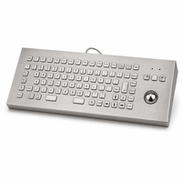 Clavier à trackball industriel en acier inoxydable étanche IP54 PC-702TB-DESK, 87 touches USB PS/2 pour machine CNC