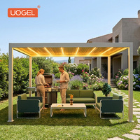 Cuisine extérieure motorisée en aluminium résistante aux intempéries, terrasse, balcon, pergola, jardin, résistante au vent, imperméable, éclairée par LED