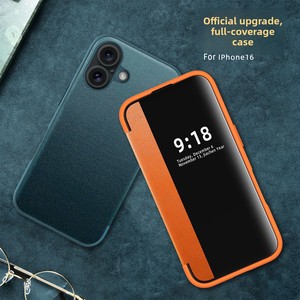 เคสหนังเทียม Huanmin สำหรับ iPhone 16 แบบฝาพับ ป้องกันการตกกระแทก ครอบคลุมเต็มรูปแบบ - Product Image 2
