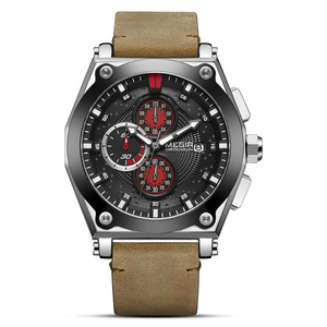Nuevo reloj para hombre elegante esfera grande cronógrafo multifuncional y reloj de calendario cuero genuino - Product Image 3
