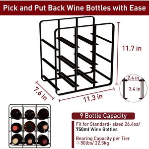 Luxury wine rack/display shelf with diamond-shaped compartments for home use, slanted placement of wine bottles for storage. - Product Image 3