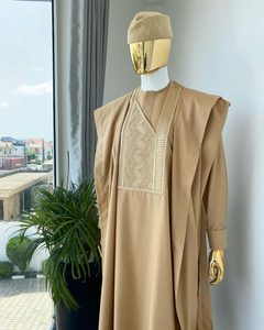 <span class=keywords><strong>Boubou</strong></span> Agbada Africain Musulman Brodé de Haute Qualité pour Hommes - Product Image 2