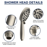 Robinet monocommande finition chrome poli et nickel brossé avec kit de pommeau de douche pour usage hôtelier