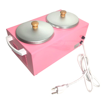 Chauffe-cire double grande taille rose pour l'épilation, idéal pour les salons de beauté, les instituts de beauté et les soins de spa