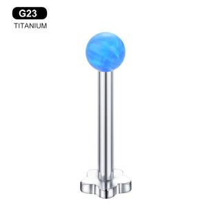 Getta G23 टाइटेनियम ओपल बॉल हाइपोएलर्जेनिक पंक्चर गहने के लिए आंतरिक धागे फ्लैट बैक लिप नाखून - Product Image 6