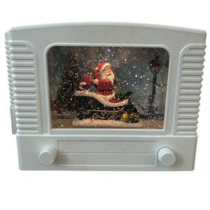 Globe à neige de Noël vintage style <span class=keywords><strong>radio</strong></span> rétro avec musique et lumière, globe à eau scénique de Noël pour la décoration de la maison et des fêtes - Product Image 2