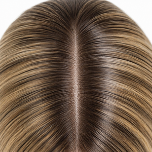 Topper de Cabello Humano Marrón Oscuro con Base de Monofilamento y Malla, Prótesis Capilar Asequible para Mujeres Maduras, Venta al por Mayor - Product Image 3