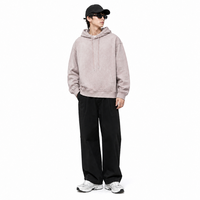 Sweat à capuche oversize en molleton brossé couleur charbon Snow Wash, coupe carrée, style streetwear, vierge, pour automne-hiver