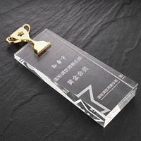 Logo personnalisé gravé trophée de cristal trophée de verre et récompenses pour la NBA Souvenirs Design de mode moderne trophée de la coupe de cristal