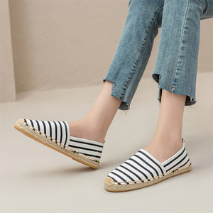Nuevas Alpargatas de Lona Blancas y Negras a la Moda, Mocasines Tejidos de Yute, Cosidos a Mano, Transpirables, Planos, para la Playa y Uso Diario - Product Image 6