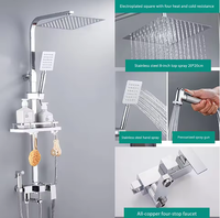 Robinet de salle de bain 4 fonctions écoénergétique et écologique, eau chaude/froide, portable, à poignée unique, avec douchette pluie et ensemble de douche éco-bain