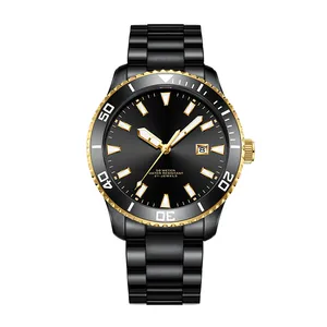 不锈钢日本自动运动黑色陶瓷表圈超发光GMT男士5A高品质工厂定制品牌手表