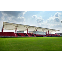 Structure de toit en membrane ODM OEM en PVDF pour tribunes surélevées de stade, imperméable, ignifuge, écologique, résistant au vent
