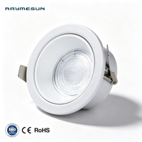 Foco LED Empotrable de Aluminio Moderno de 3W con Certificación ETL, Luz Blanca Cálida, IP54, Alto CRI 98, Dirección de Apertura Ajustable, Regulable, Pequeño, 40MM-45MM