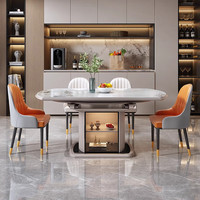 Table à manger extensible multifonctionnelle en bois massif - Design moderne et luxueux pour la maison et le jardin, utilisation en bar, construction durable