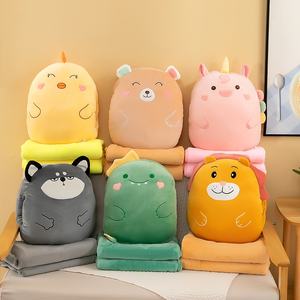 Bantal perjalanan hewan mewah desain kartun selimut LogoPillow penghangat tangan Penguin kartun 2-in-1 - Product Image 4