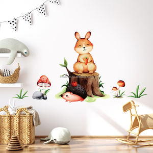 Mignon Lapin Hérisson <span class=keywords><strong>Stickers</strong></span> Muraux Chambre Salon Papier Peint Décoratif Autocollant PVC <span class=keywords><strong>Stickers</strong></span> Muraux - Product Image 1
