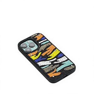 Handmade Custom Cross <b>Stitch</b> Glass Beaded Phone Case Flower Pattern Other Shape Textile Material NOUSHAD HANDICRAFTS Craft <b>Gift</b> - Product Image 1