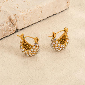 Myneck fonte di gioielli caldi 18k oro placcato in acciaio inossidabile Euramerican dolce tendenza innamorati accessori zircone Diddy Bag <span class=keywords><strong>orecchini</strong></span> - Product Image 5