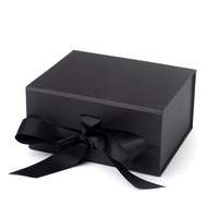 Boîte-cadeau pliante magnétique en carton rigide noir mat blanc cravate de ruban pliable pour emballage de chapeau de Baseball boîtes en papier de qualité