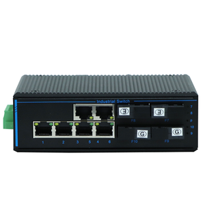 ตัวแปลงสัญญาณอีเธอร์เน็ต SFP เป็น RJ45 สำหรับอุตสาหกรรม ขายดี 10/100/1000Mbps 6 พอร์ตเครือข่าย 4 SFP ติดตั้งบนราง DIN รองรับ POE ตัวรับส่งสัญญาณไฟเบอร์ - Product Image 1