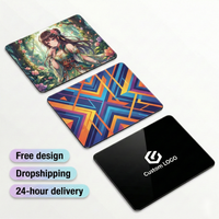 Mousepad Kaca Berlapis Khusus Tahan Air Presisi Tinggi dan Kecepatan Tinggi Profesional Halus untuk Gaming PC