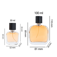 Usine chinoise bouchon en bois 30ml 100ml peau de crocodile Texture oblate bouteille de parfum en verre carré