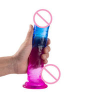 Dildos Realistas con Ventosa para Punto G, Clítoris, Vagina y Ano para Mujer, Juguete Sexual para Adultos, Consolador Transparente y Colorido